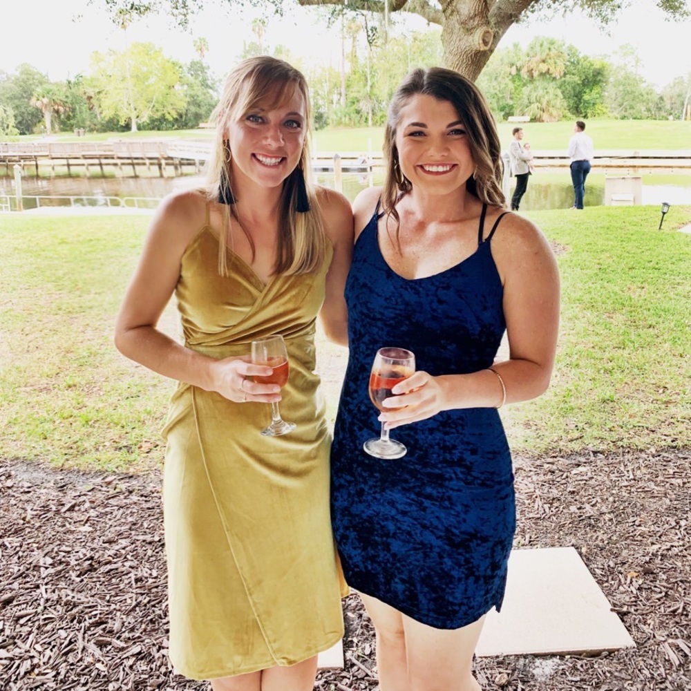 Lulu’s Gold Velvet Cocktail Dress Size SM